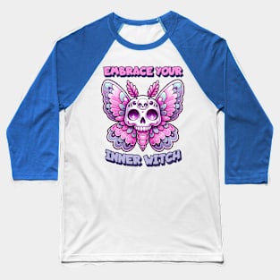 Embrace Your Inner Witch Pastel Skull Moth Baseball T-Shirt